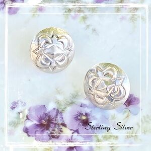 VTG Sterling Silver Native American Made Post Back Earrings Zuni